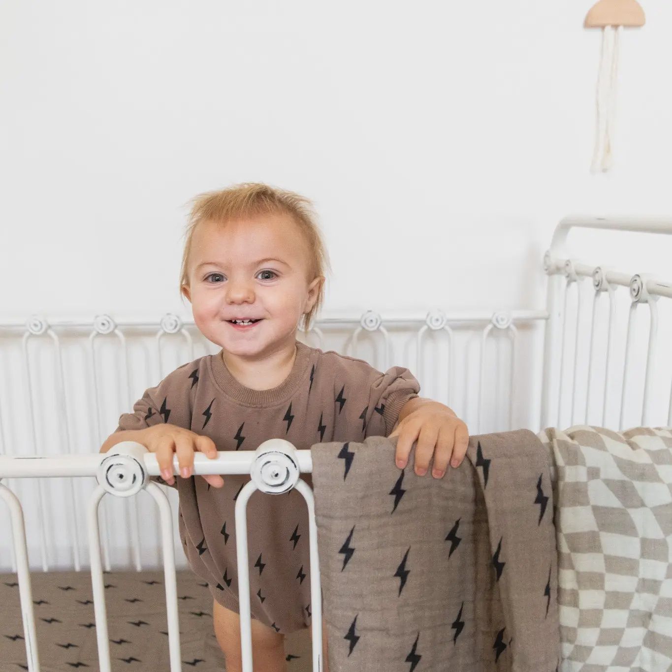 Muslin Crib Sheet | Lightning Bolt