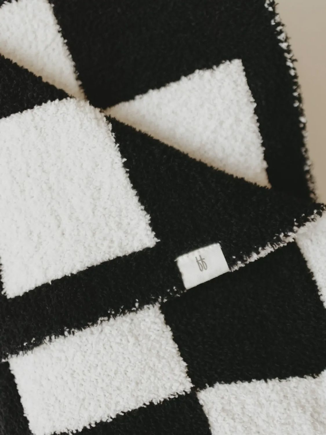 Plush Blanket  | Black &amp; White Checkerboard
