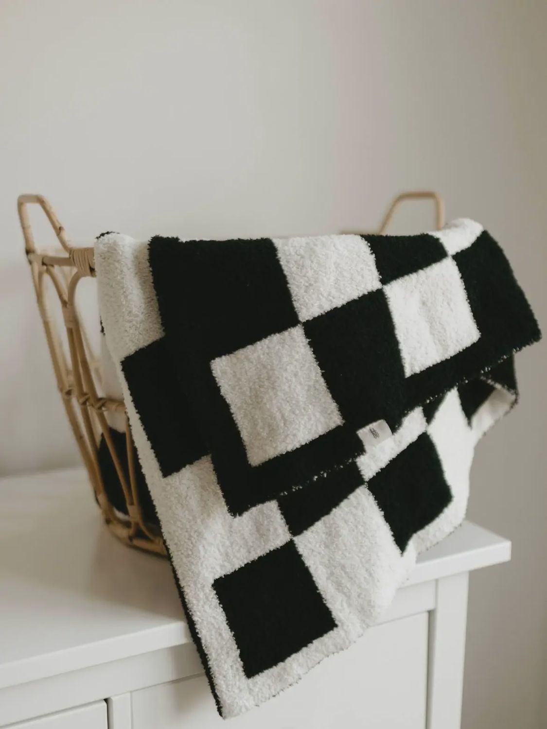 Plush Blanket  | Black &amp; White Checkerboard