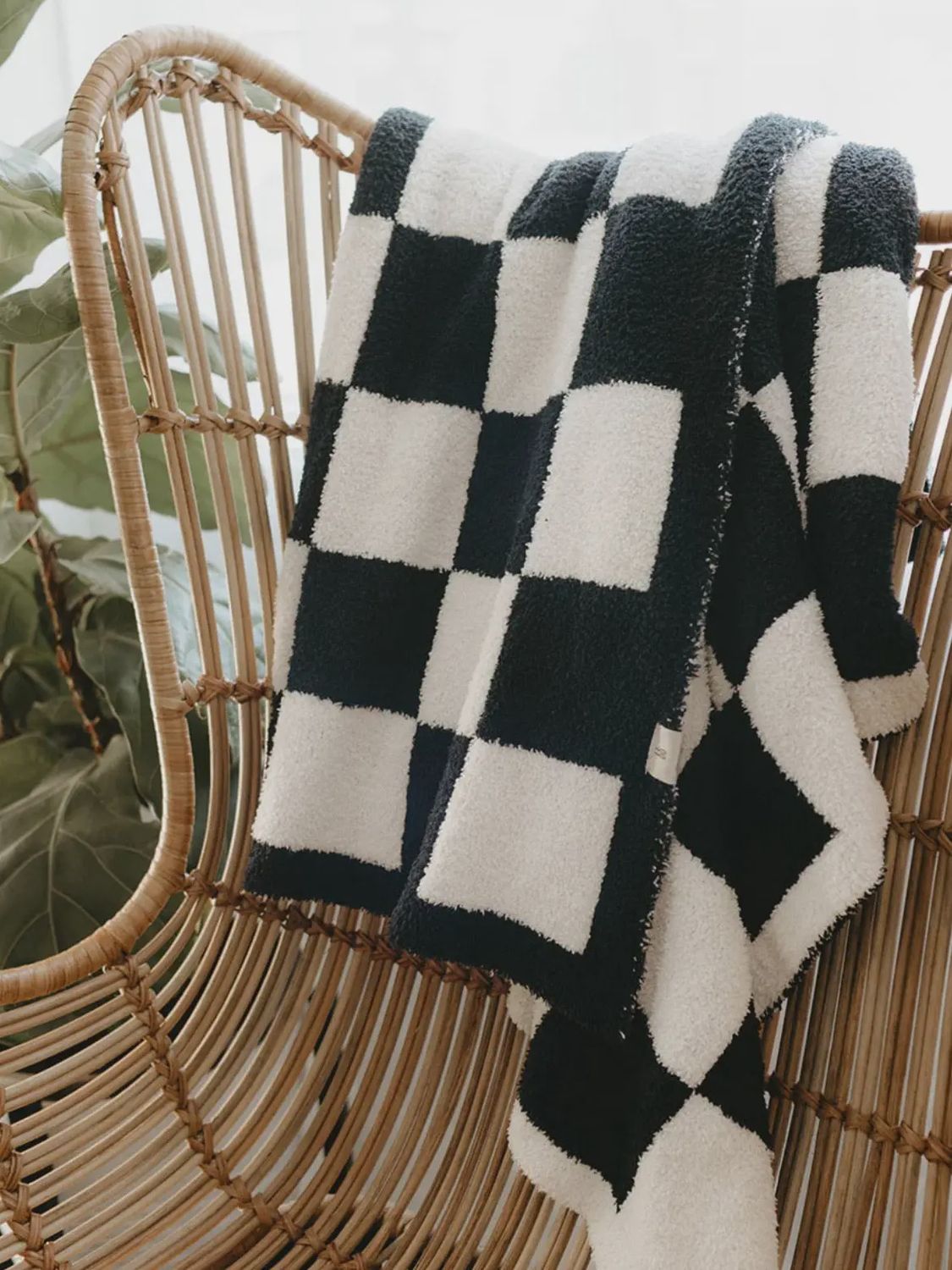 Plush Blanket  | Black &amp; White Checkerboard