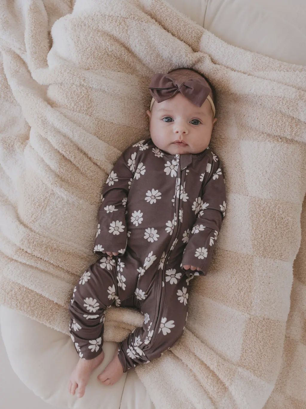 Plush Blanket | Cream Checkerboard