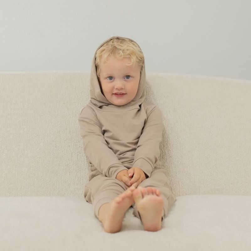 Hooded Jogger Set- Just Taupe French Terry