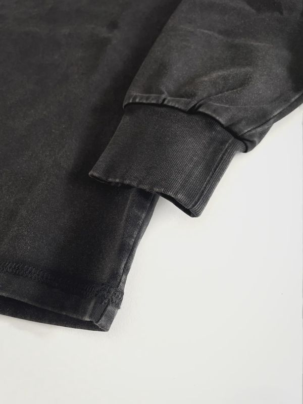 Toddler Black Acid- Wash Long Sleeve Tee