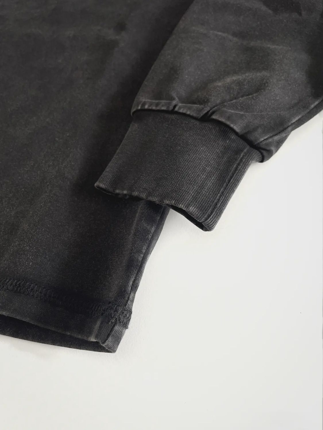 Toddler Black Acid- Wash Long Sleeve Tee