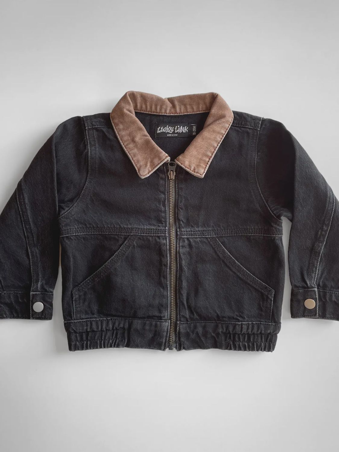 Toddler Black Vintage -Wash Denim Jacket