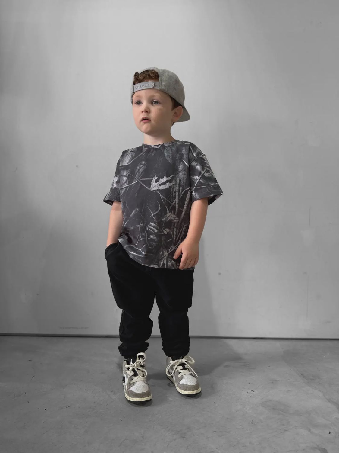 Toddler Camo Tee in Charcoal