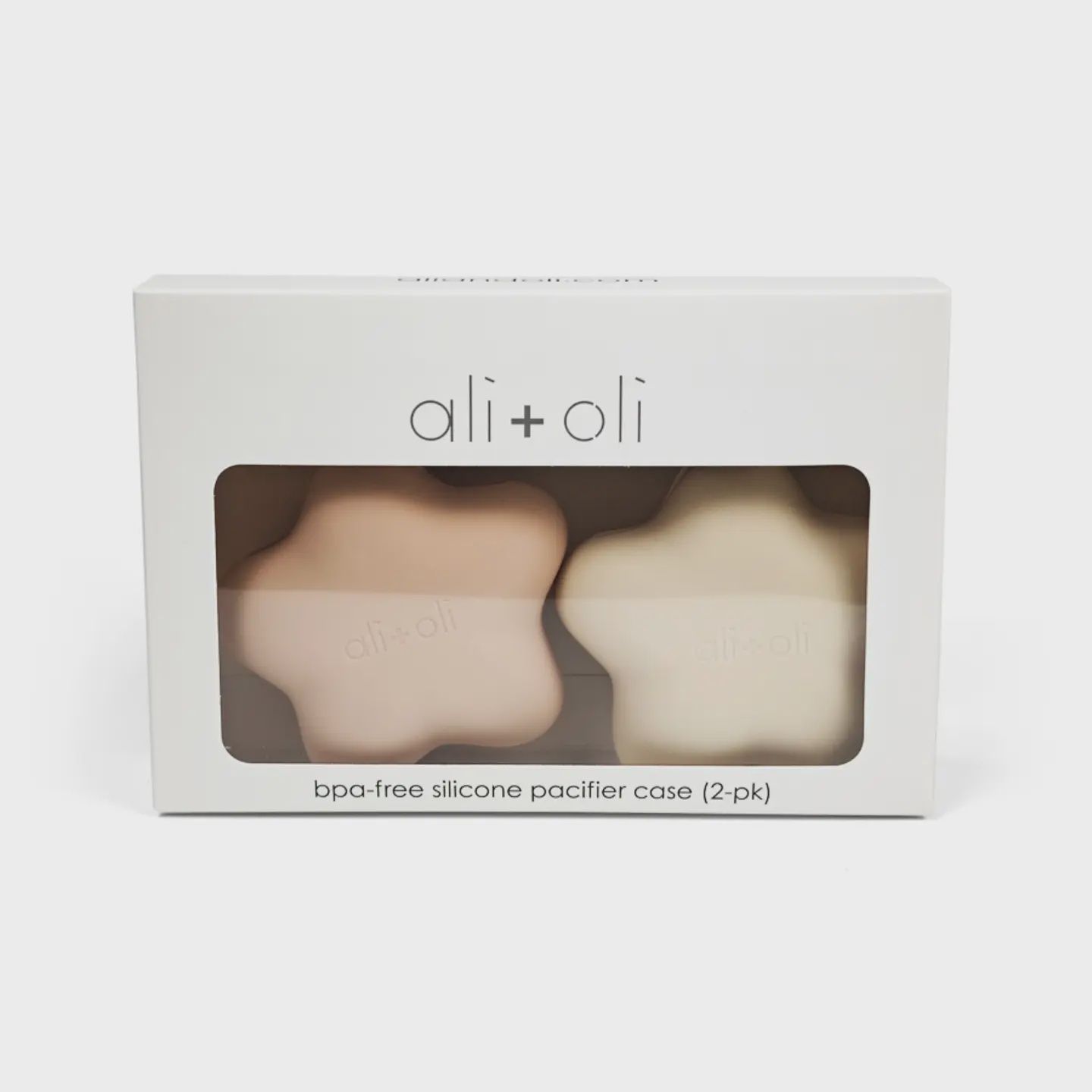 Ali+Oli Silicone Pacifier Case 2-pack Star (Blush &amp; Sand)