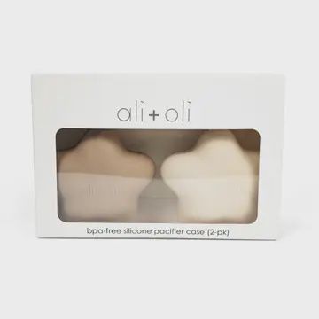 Ali+Oli Silicone Pacifier Case 2-pack Star (Taupe-Sand)