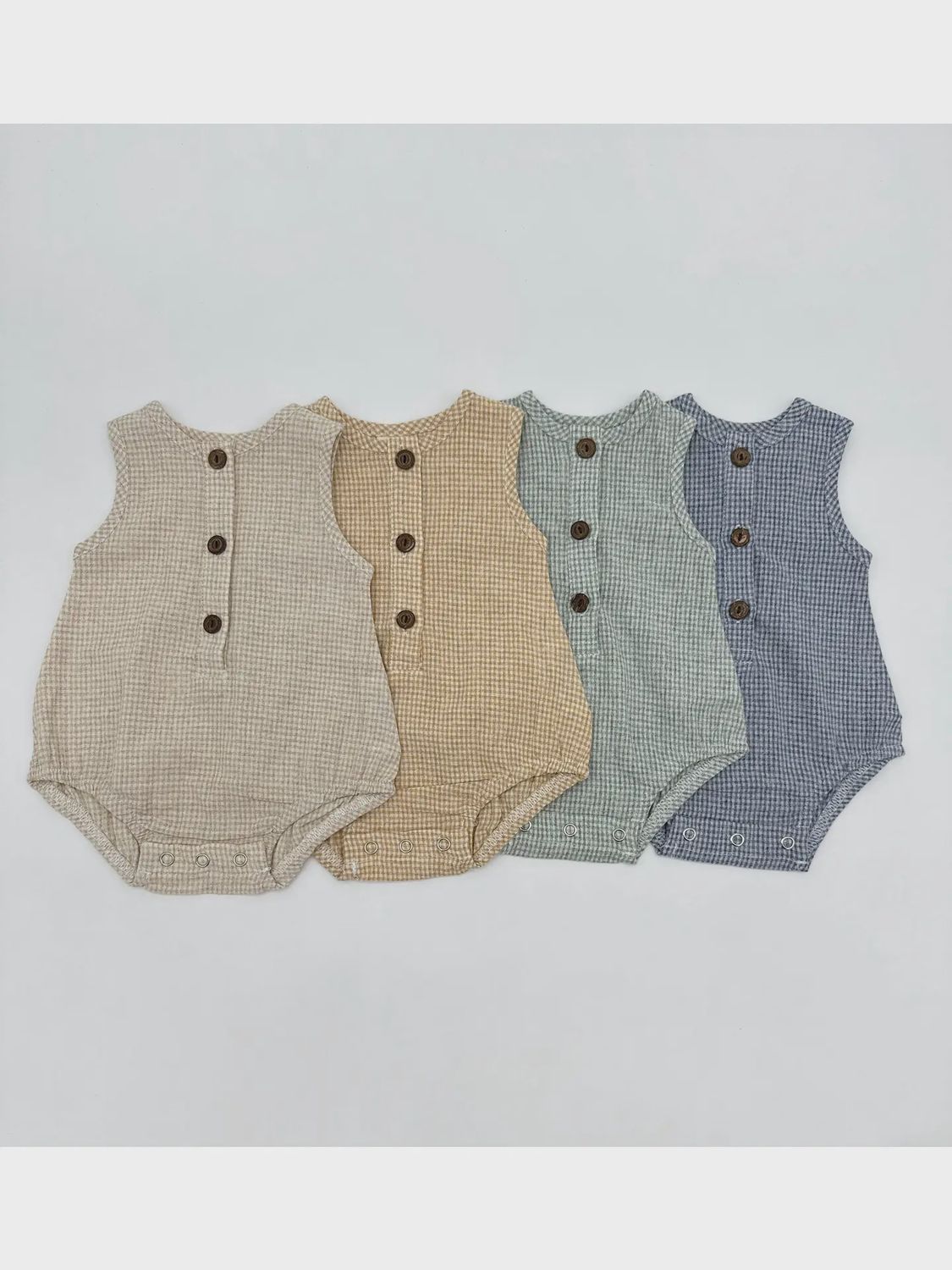 Marco Gingham Romper - Green Gingham