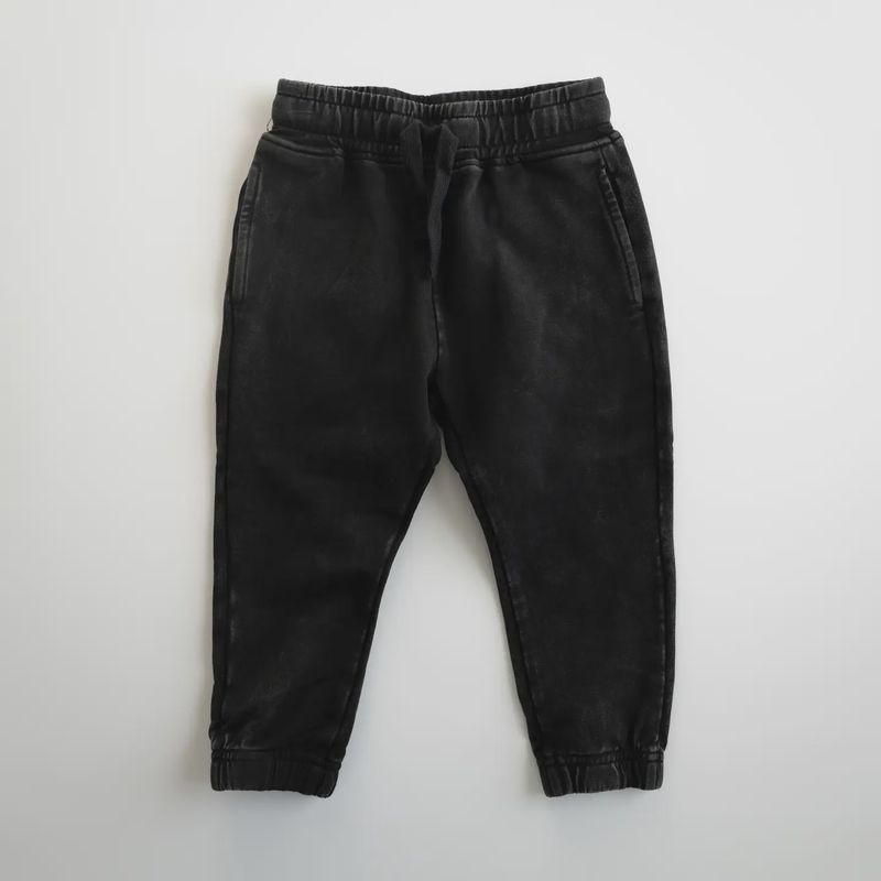 Black Acid Wash Joggers