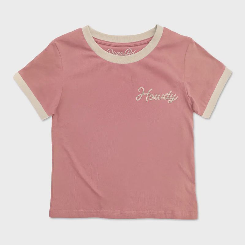 Howdy Vintage Ringer - PINK