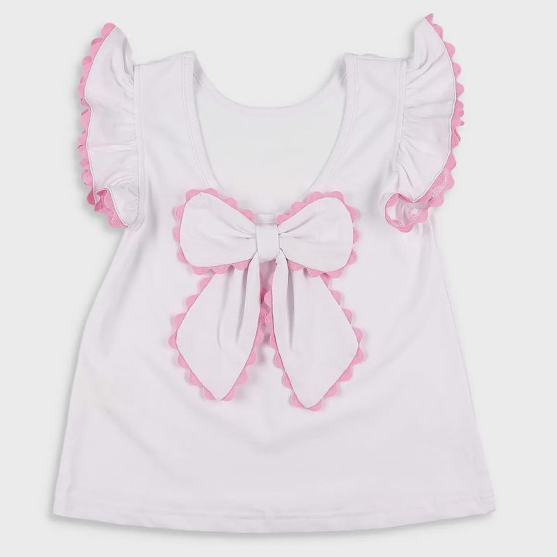 White Bow Back Top