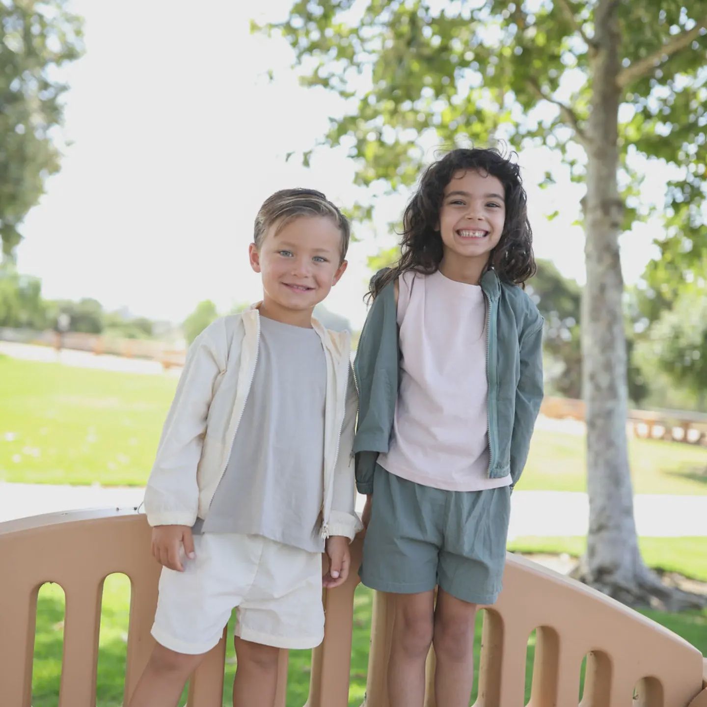 Windbreaker &amp; Shorts Set - Cream