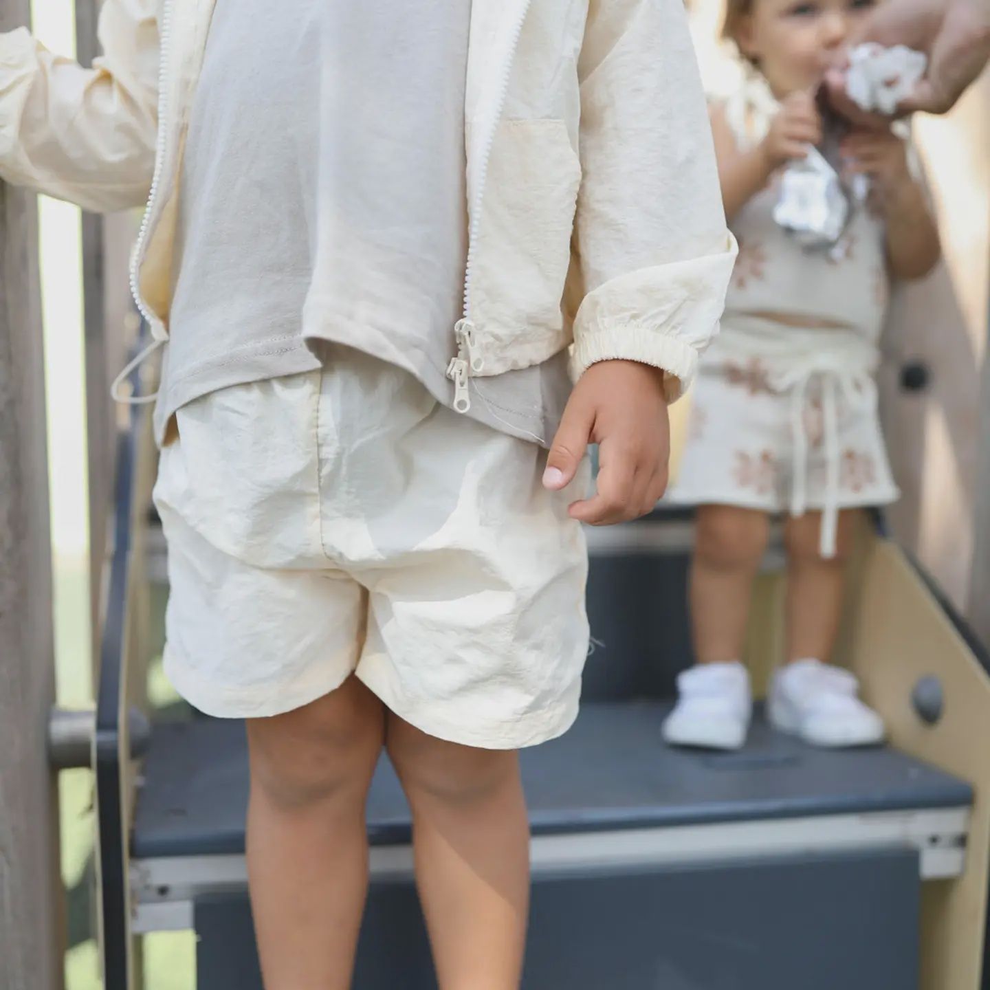 Windbreaker &amp; Shorts Set - Cream