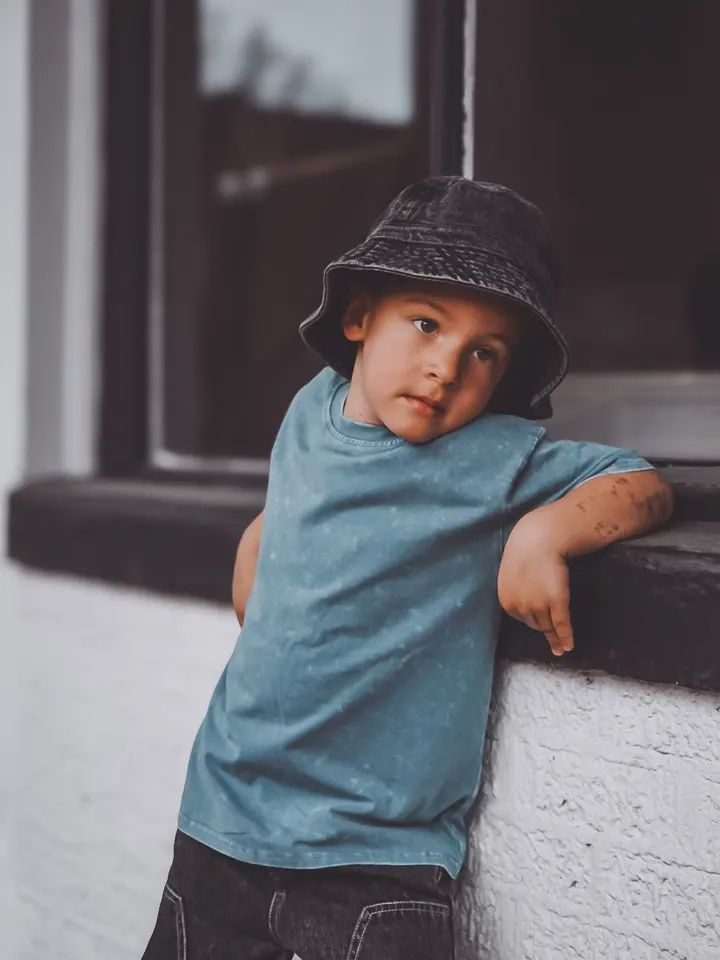 Blue Acid Wash Toddler Tee