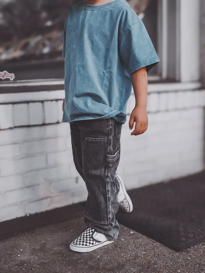 Blue Acid Wash Toddler Tee