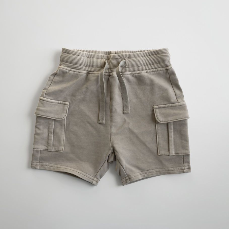 Tan Acid Wash Cargo Shorts
