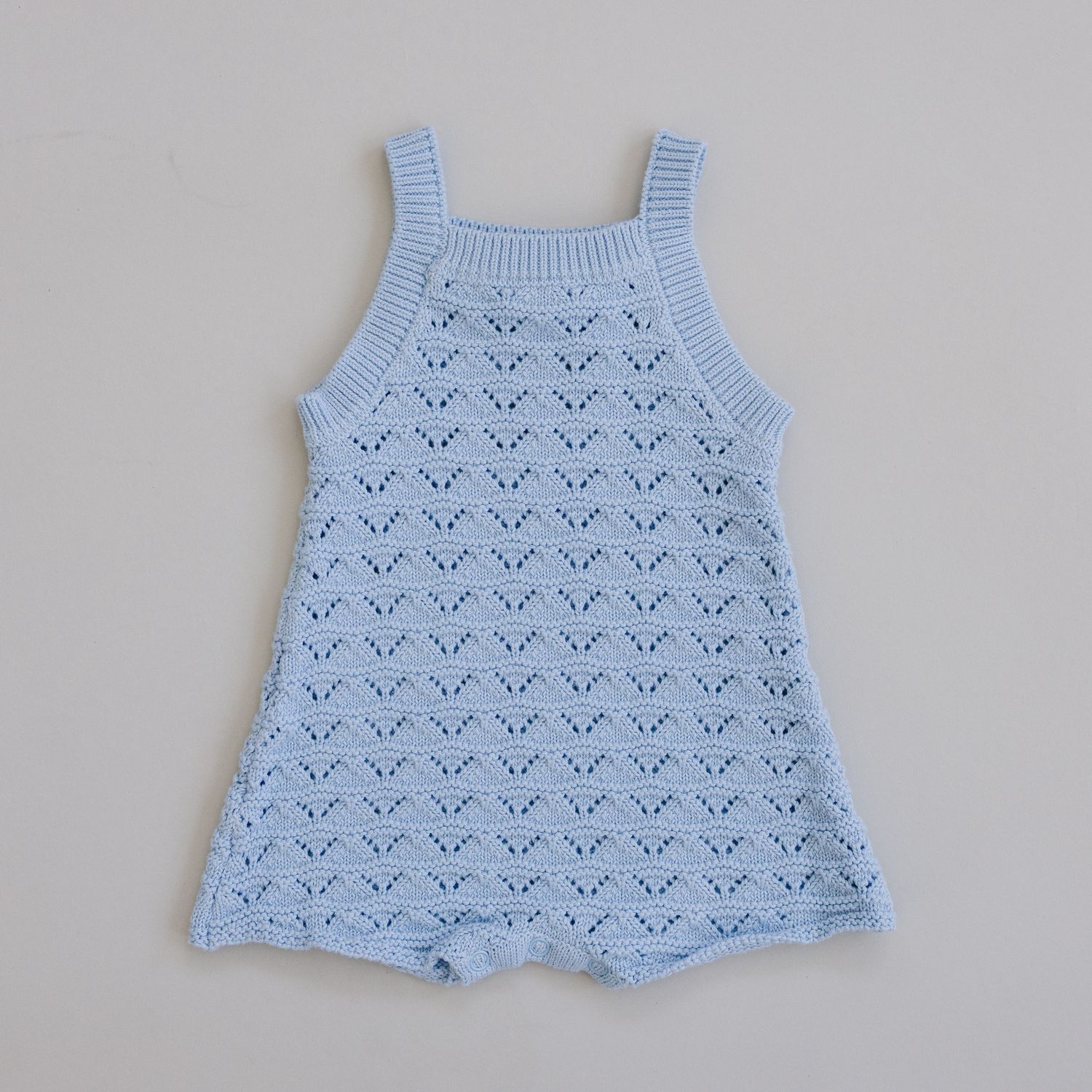 Blue Knit Tank Romper