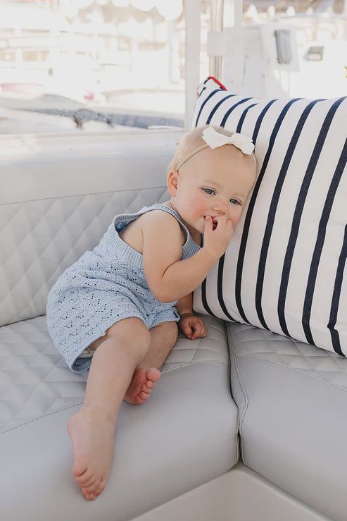 Blue Knit Tank Romper