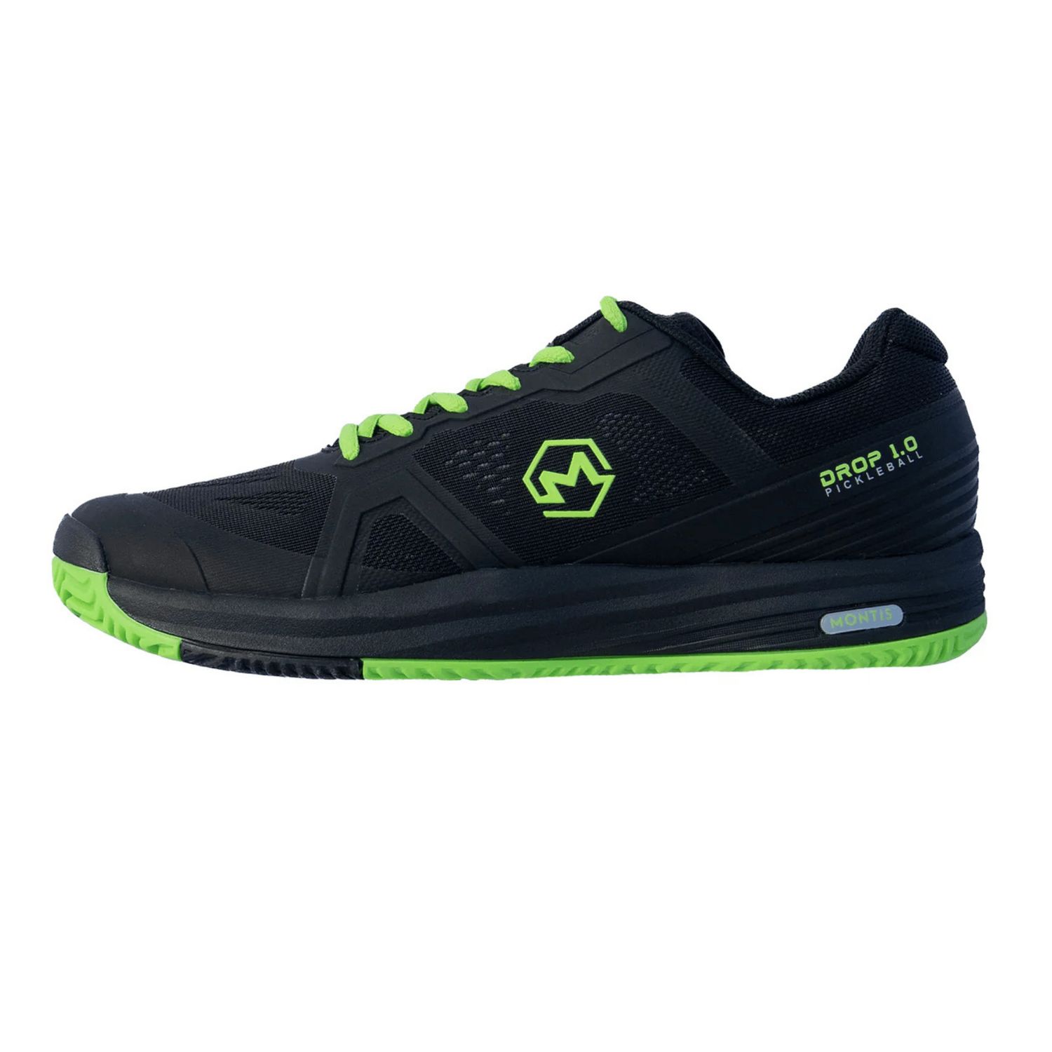 Montis 1.0 Pickleball Shoe, Color: Black &amp; Green, Size: M 5/W6.5