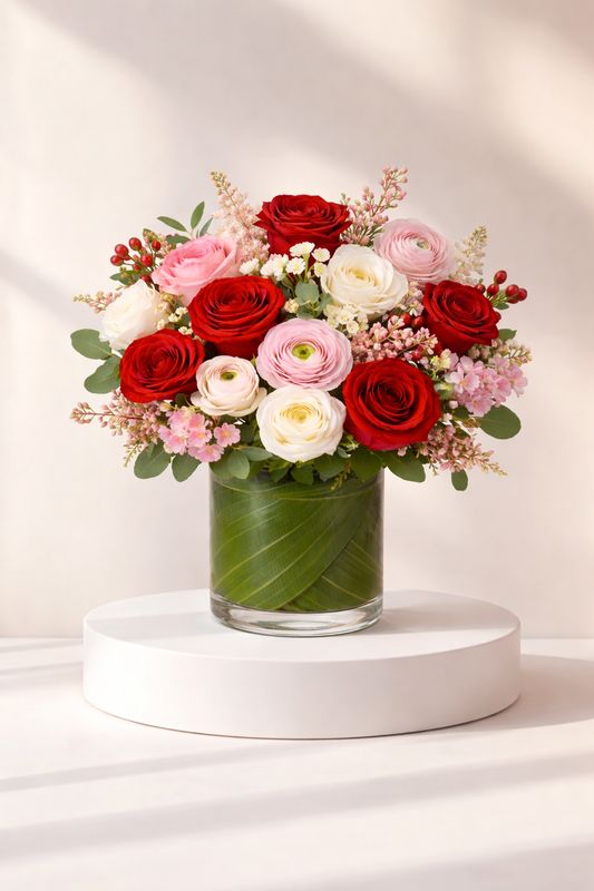 V-Day Mixed Vase Arrangements