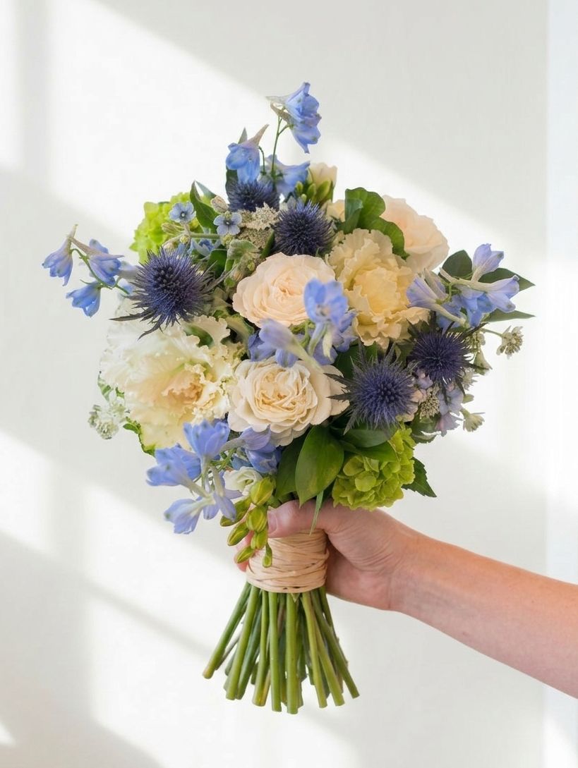 Cool Tones Hand Tied Bouquet
