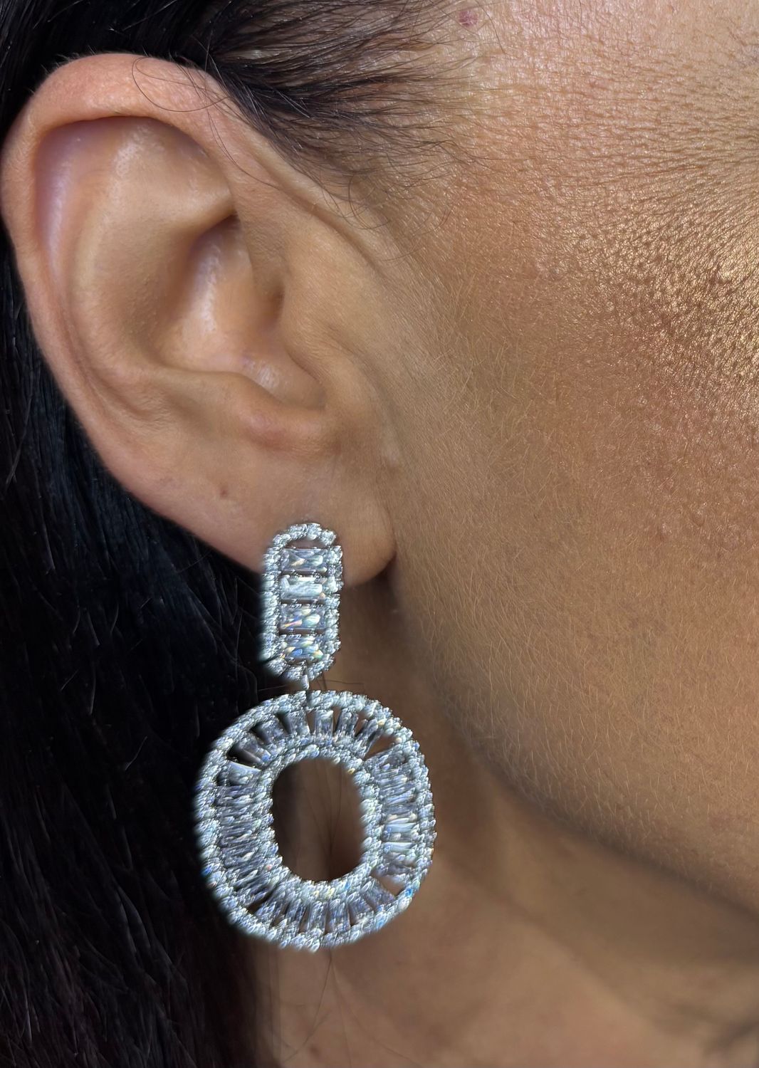 CZ in white gold hoop