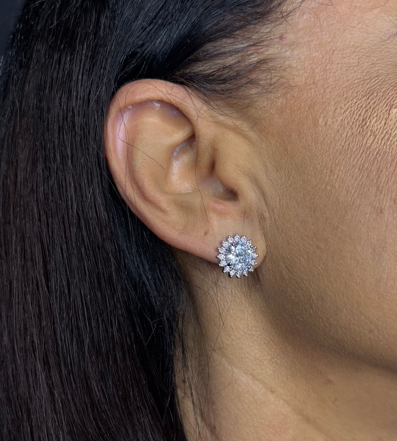 White gold dipped earring