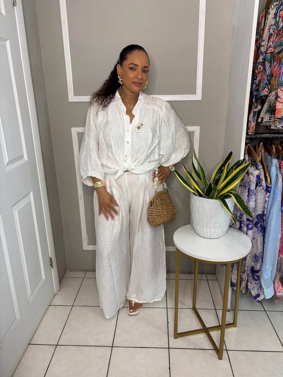 Chic Pants Set (white &amp;