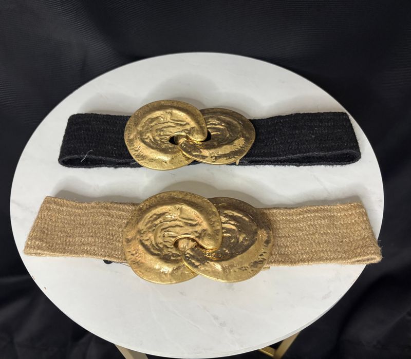 Criss-cross Big Belt (nude &amp; black)