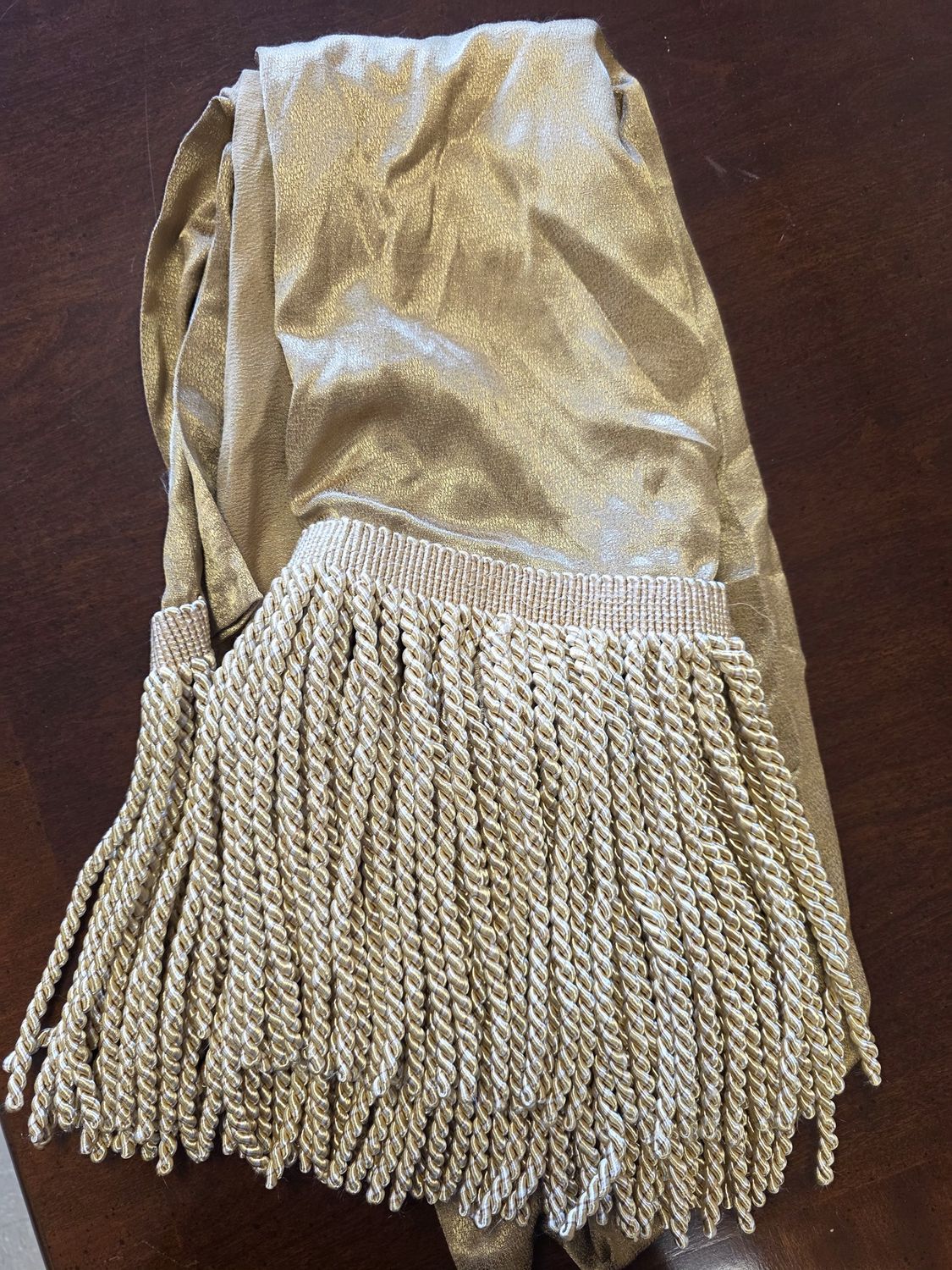 Gold Drape with Gold Bullion Fringe Trim