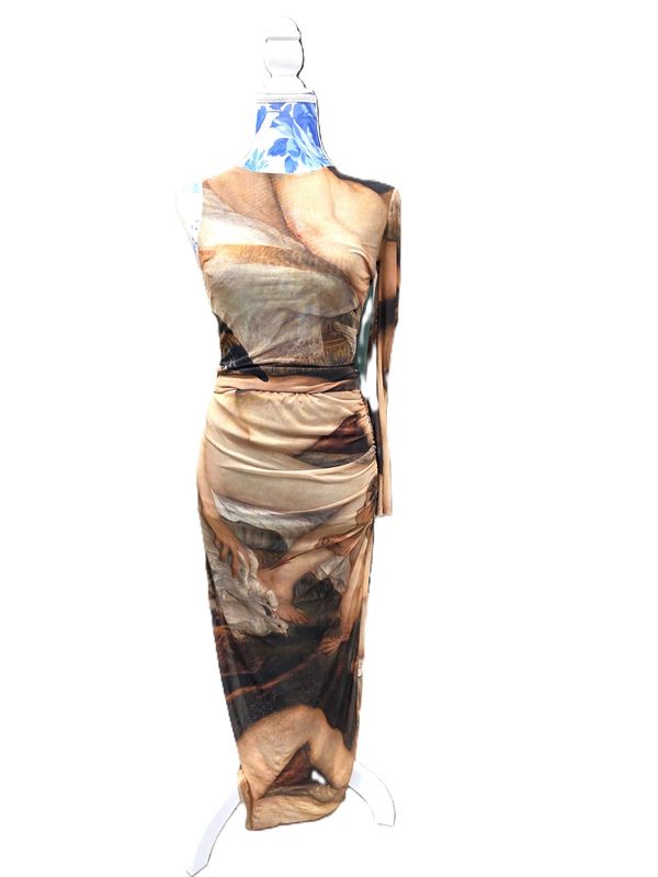 Tie Dye Printed Skirt Body Con
