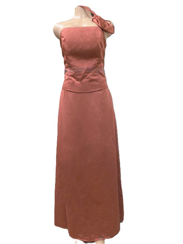 Rust Halter Dress with Pouch