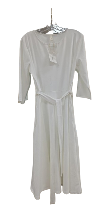 CLOCOR Midi Dresses for Women Casual A-Line Fit and Flare Dress Crewneck 3/4 Sleeve Keyhole Cocktail Party Church