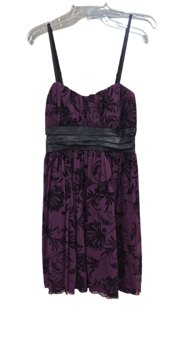 Trixxi purple and black floral fit and flare dress
