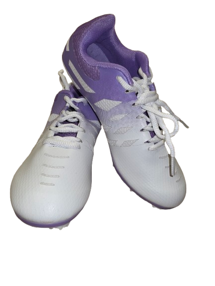 Purple and White Track Cleats