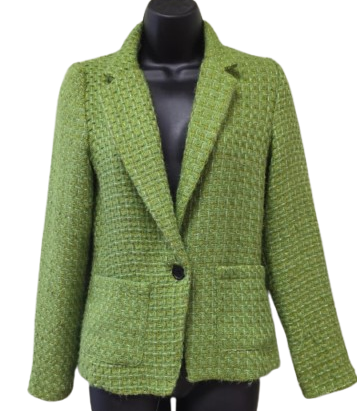 Strictly Business Tweed Blazer  Green