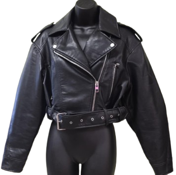 Zara Vintage black leather motorcycle jacket