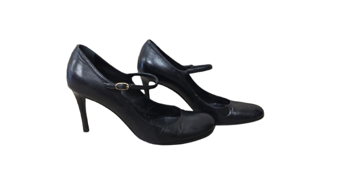 Barneys New York Black Leather Mary Jane Pump