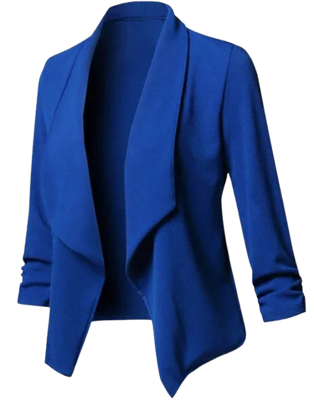 Royal Blue Draped waterfall style open front Blazer