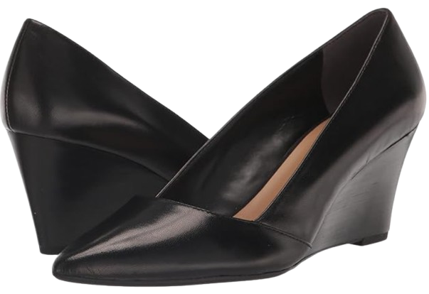 Franco Sarto Frankie Wedge Pumps in black leather