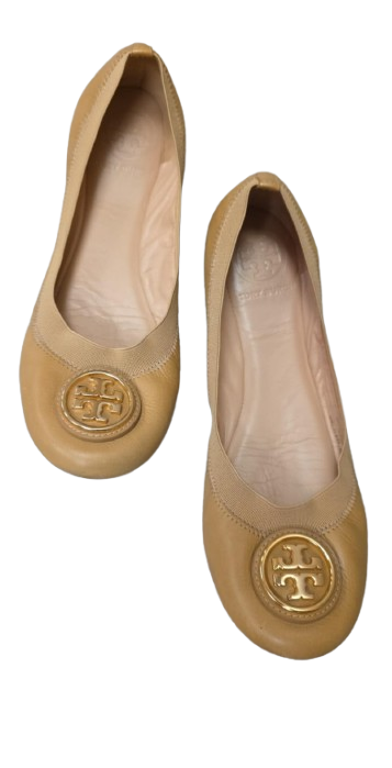 Tory Burch Caroline ballet flats in tan leather