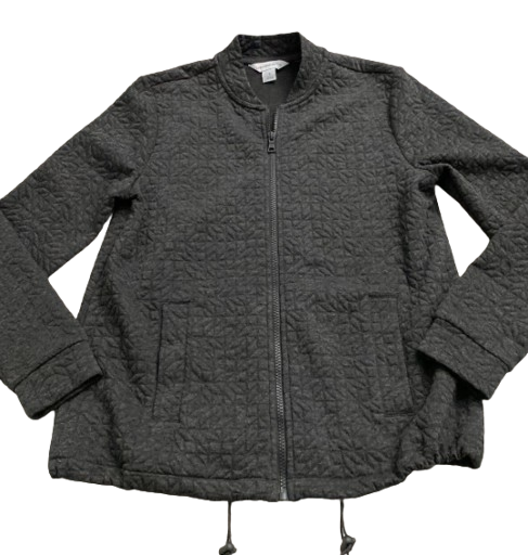 Liz Claiborne Women Long Sleeve Full Zip Jacket Charcoal