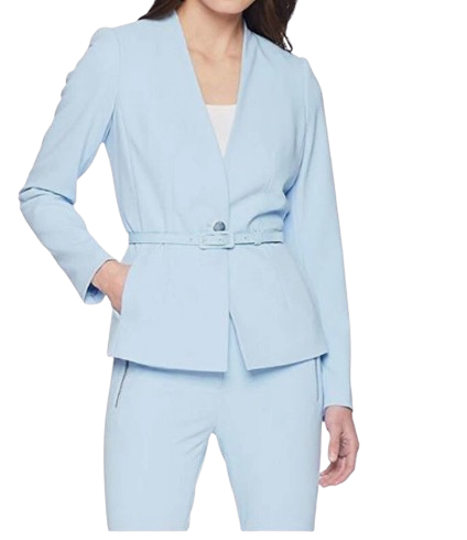 Calvin Klein scuba Crepe Belted one-Button Blazer With Matching Pant Set