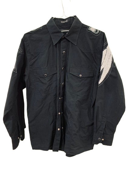 LANZINO- Designed Black Button up