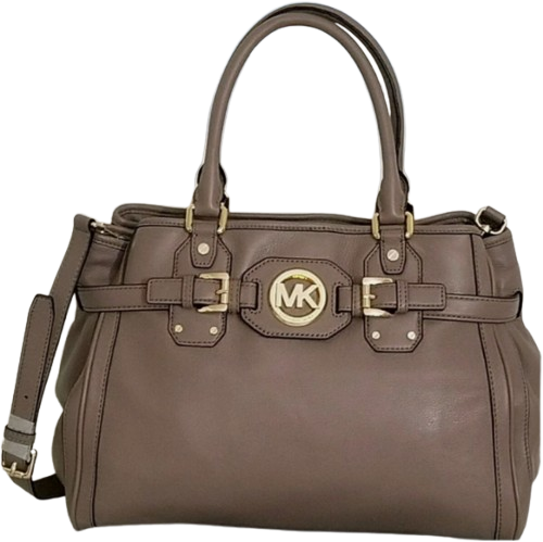 Taupe Michael Kors Hudson Large Belted Satchel