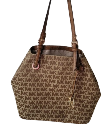 Beige and Brown Michael Kors Jacquard Bag