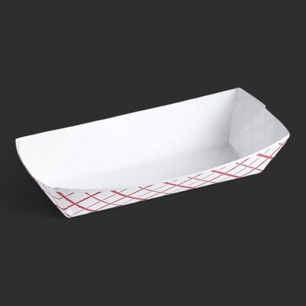 3lb Food tray Red Checkered