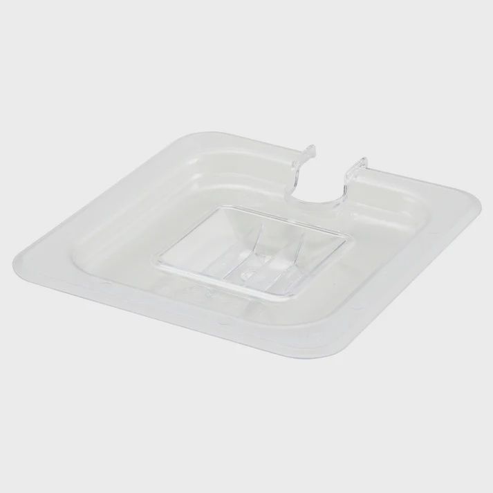 Winco 1/6th Pan Cover Slotted Clear