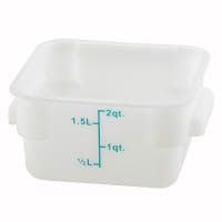 Winco 4 Qt Square Food Storage White